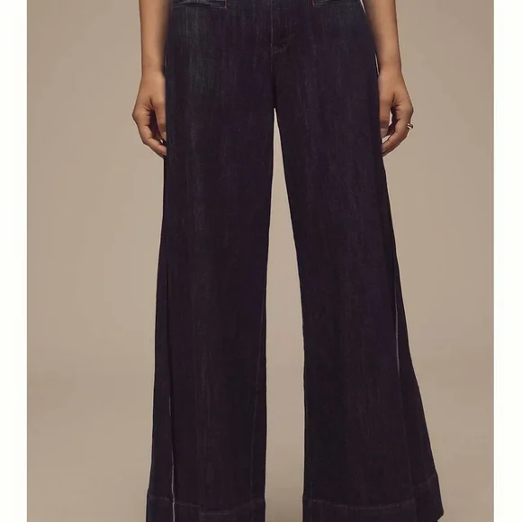 Anthropologie Pilcro Wide-Leg Dark Blue Jeans - Picture 4 of 7